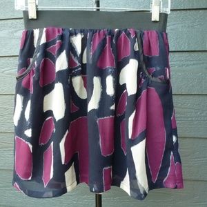 NAKED ZEBRA MINI SKIRT BLACK PURPLE SZ M
